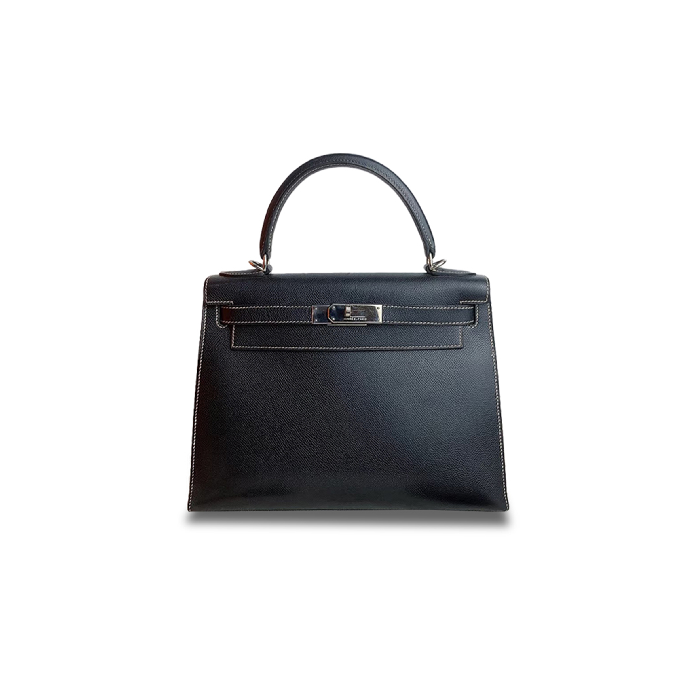 H**mes master kelly 28 epsom black silver buckle (28*22*10cm)